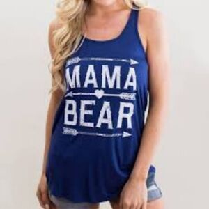 Mama Bear Tank Top Blue Medium